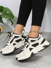Women's Wedge Heel Thick Sole Sports Shoes With Hidden Heel, Fashionable And Versatile For Summer