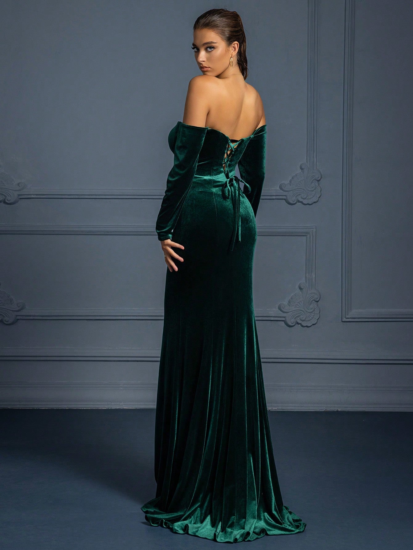 High-end, Noble, Luxurious, Elegant Banquet, Annual Meeting, Wedding Party, Elegant Velvet Dress