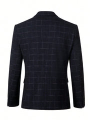 Men's Plaid Three-Piece Suit, Including Jacket, Vest And Pants